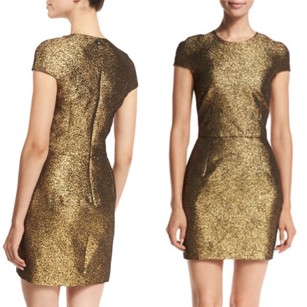 diane von furstenberg hadlie gold metallic dress 2